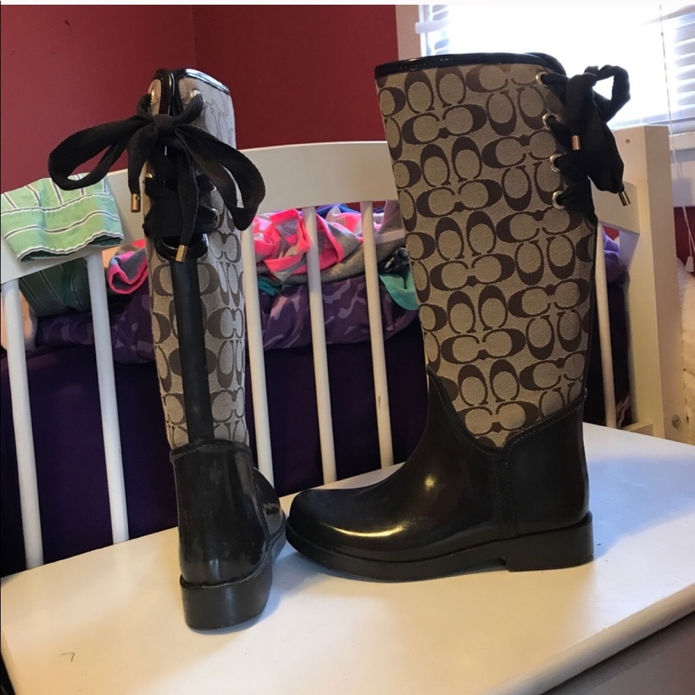 Coach rain boots size 7